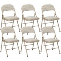 homcom sillas plegables comedor 6 sillas portatiles acero 45x46x78 cm beige   aosom espana