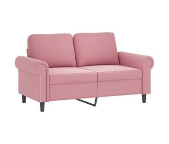 Vidaxl sofá de 2 plazas terciopelo rosa 120 cm