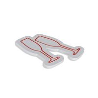 iluminacion led decorativa de plastico champagne glasses rojo 35x26x2 cm