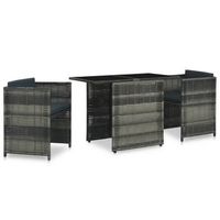 set mesa y sillas jardin 3 uds  set de muebles de jardin y cojines ratan sintetico gris
