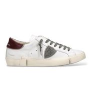 philippe model para hombre prlu zapatillas de piel prsx low blanco 41 plano cordones casual