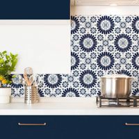 frente de cocina panel trasero aluminio - 90 x 70 cm - azul
