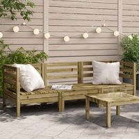 sofa de jardin de 3 plazas  sofa de exterior madera de pino impregnada cfw794237
