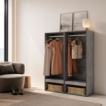 Vestidor efecto madera cemento 120x35x145cm