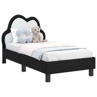 cama individual  cama para adulto  estructura de cama para ninos pequenos con cabecera negro pu