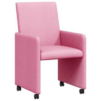 Sillas De Comedor Con Ruedas 2 Uds. Tela Rosa 57 X 66 X 94 Cm Vidaxl