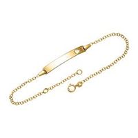 pulsera grabada en oro de 9 quilates con corazon
