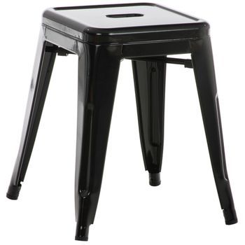Taburete Armin Metal Negro 40x40x46 Cm Clp
