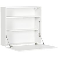 homcom mesa plegable de pared moderno escritorio flotante multifuncional con estantes de almacenamiento 64x20x60 cm blanco   aosom espana