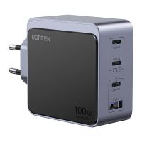 ugreen nexode s cargador rapido 100w gan 3 puertos usb-c  1 puerto usb-a pd30qc gris