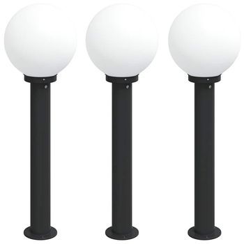 Balizas De Luz, 3 Unidades, 80 Cm, Color Negro, Ip44 Vidaxl