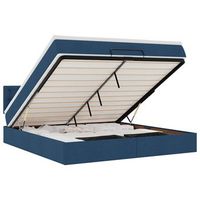 cama otomana con colchon y luces led tela azul 180x200cm vidaxl