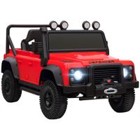 aiyaplay coche electrico para ninos con licencia land rover 12v control remoto sistema de suspension usb mp3 faros rojo