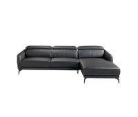 angel cerda sofa chaise longue piel vacuno negro 94x283x174