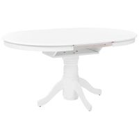 mesa vintage retro de comedor extensible de madera con pedestal blanco 106150 x 106 cm akron