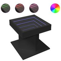 mesa de centro con luz led madera ingenieria negra 50x50x45 cm vidaxl