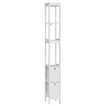 Armario De Baño Estrecho De Mdf, Columna De Baño Blanca, 20 X 30 X 160 Cm – Blanco