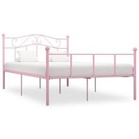 estructura de cama sin colchon metal rosa 160x200 cm vidaxl