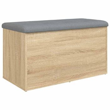 Banco Con Almacenaje | Banco De Almacenamiento Madera Ingeniería Roble Sonoma 82x42x45 Cm