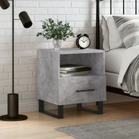 mesita de noche  mesa auxiliar  mesilla madera ingenieria gris hormigon 40x35x475 cm cfw92441