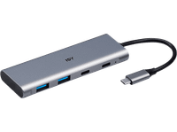 hub - isy ihu-5200 usb-c 4 puertos 5 gbps 75 w plata