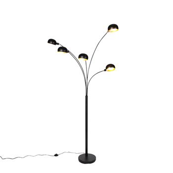 Lámpara de pie diseño negro 5-luces