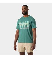 helly hansen para hombre 54599 camiseta core graphic t 20 verde m casual algodon manga corta