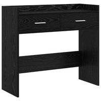 mesa consola roble negro 90 x 35 x 80 cm madera de ingenieria vidaxl