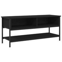 mueble de tv  muebles de salon madera ingenieria y acero roble negro 100x35x45 cm cfw95907