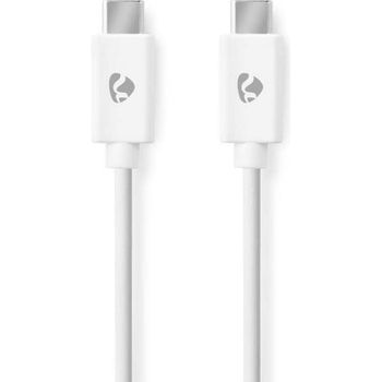 Cable USB-C a USB-C Nedis USB 2.0 60W Power Delivery 1m Blanco