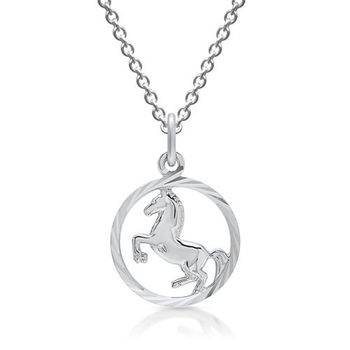 Colgante de plata y cadena caballo