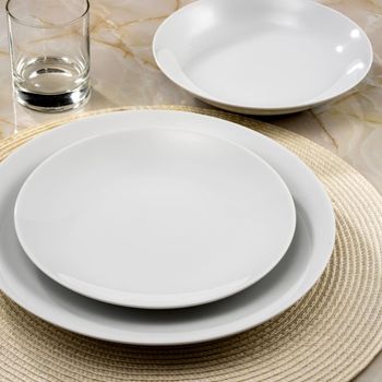 Vajilla de 18 piezas porcelana blanco