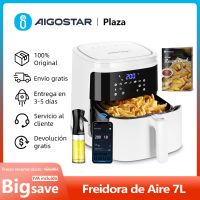 freidora de aire 7 l horno de aire multifuncion pantalla led tactil 7 modos con cesta y cajon libro de recetas 1900 w