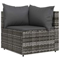sofa de esquina de jardin  sofa de exterior con cojines ratan sintetico gris