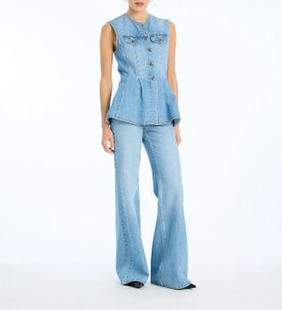 Rotate para mujer. 1151671321 Top Zoey azul (40), Casual, Sin mangas / Tirantes, Algodón Orgánico, Sostenible