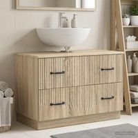 vidaxl mueble de lavabo para bano hoorn roble sonoma 82 x 41 x 56 cm