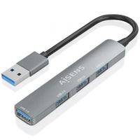 aisens a106-0859 hub usb 30 aluminio 1xusb303xusb20 10cm gris pc