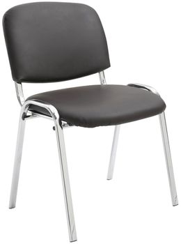Silla con patas de metal y asiento en simil cuero marrón