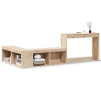 mueble con escritorio madera maciza pino 232x112x75 cm vidaxl