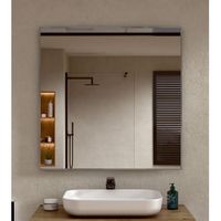 espejo de bano rectangular marco gunmetal 8080 cm alan bellobath