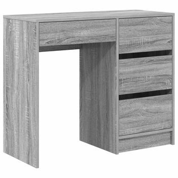 Escritorio | Mesa De Trabajo Gris Sonoma 90 X 37.5 X 75 Cm Madera De Ingeniería