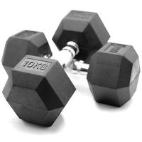 hxg pack 2 mancuernas hexagonales 10 kg  diseno antideslizante revestimiento de caucho perfectas para casa y gimnasio