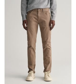 Gant para hombre. 1000262 Jeans Slim Fit Desert marrón (32/34), Casual, Algodón, Sostenible