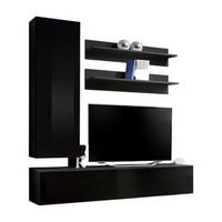 mueble para tv fly h1 de diseno color negro brillante mueble colgante moderno y a la moda para su salon