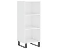 aparador - mueble de almacenamiento madera de ingenieria blanco brillante 345x325x90 cm es4412