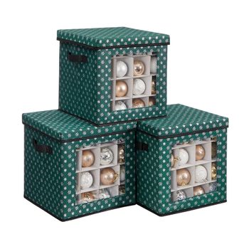 Cajas de Almacenamiento para Decoración Navideña, Verde