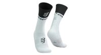calcetines de compresion compressport mid v2 0 blanco negro