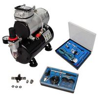 compresor de aerografo con 2 pistolas vidaxl