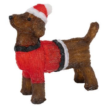 Led Navidad Perro Dachshund Jardín Figura Perro Figura Navidad