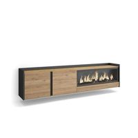 mueble tv monda-01 con chimenea electrica suspendido